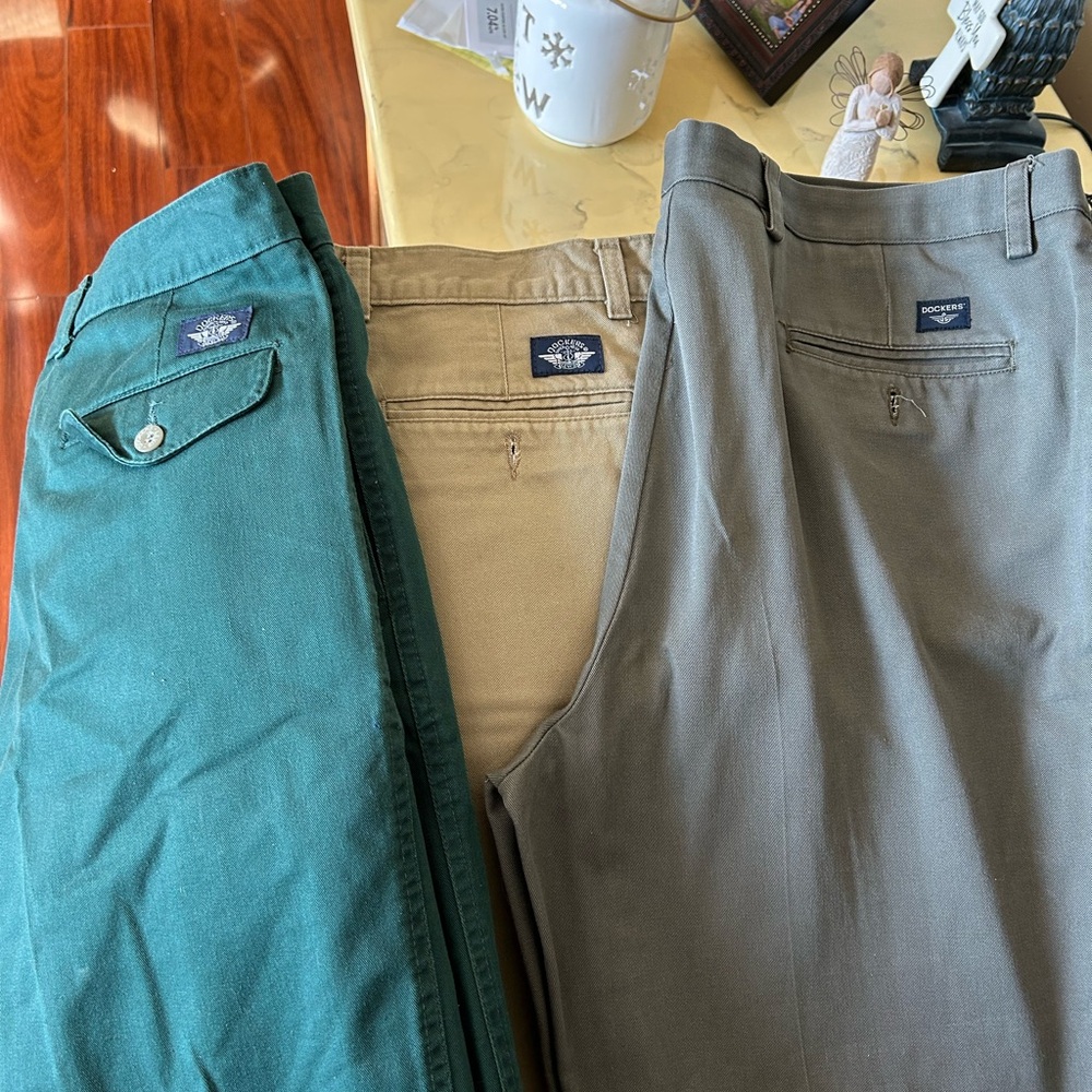 Dockers Men's Chinos - Teal, Khaki, Taupe